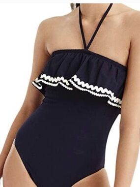 J crew swimsuit with ric rac trim